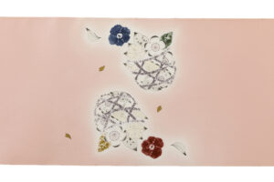 日本工芸会正会員 小倉淳史作　塩瀬九寸名古屋帯地　未仕立て品のサブ4画像