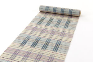 谷田部郁子作　紬九寸名古屋帯地　「紫露草」　未仕立て品のサブ1画像