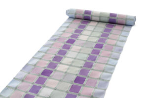 最上格子織 九寸名古屋帯地 　「彩」　未仕立て品のサブ1画像