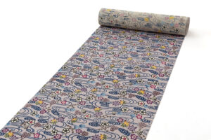 日本工芸会正会員 知念貞男作　竺仙鑑製 本紅型染 小紋 着尺　未仕立て品のサブ1画像