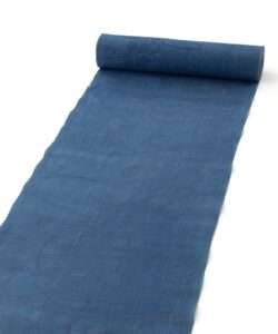 人間国宝 千葉あやの作　正藍冷染 麻 着尺　未仕立て品のサブ1画像
