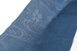 人間国宝 千葉あやの作　正藍冷染 麻 着尺　未仕立て品のサブ2画像