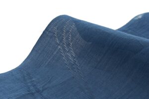 人間国宝 千葉あやの作　正藍冷染 麻 着尺　未仕立て品のサブ3画像
