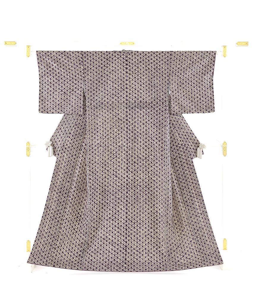 Lineお友達先行公開中：南部紫根染 紬着物のメイン画像