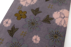 山本由季作　型絵染 縮緬九寸名古屋帯のサブ3画像