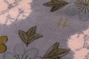 山本由季作　型絵染 縮緬九寸名古屋帯のサブ4画像