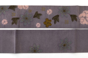 山本由季作　型絵染 縮緬九寸名古屋帯のサブ5画像