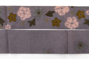 山本由季作　型絵染 縮緬九寸名古屋帯のサブ6画像