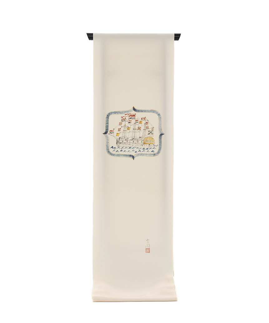 Lineお友達先行公開中：染司よしおか製　塩瀬九寸名古屋帯地　未仕立て品のメイン画像