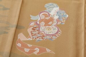 初代 由水十久作　本加賀友禅 訪問着地　未仕立て品のサブ5画像