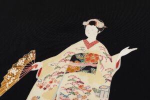 初代 由水十久作　本加賀友禅 塩瀬九寸名古屋帯のサブ3画像